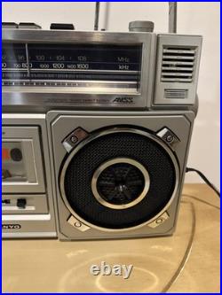 Sanyo M9965 80's Vintage Boombox Stereo Cassette Tape Deck Radio Tested Works