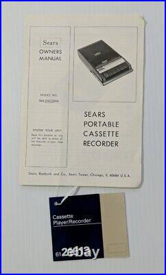 Sears Cassette Player Recorder 6121613 Portable Vintage See Pictures