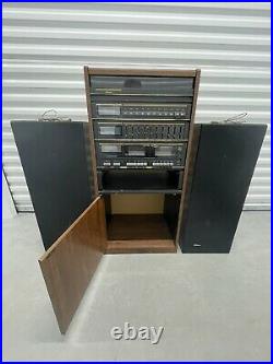 Sears VINTAGE LXI Series Stereo System Record player Dual Cassette With Speakers