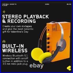 Serge Vintage Bluetooth Cassette Player & Recorder Portable Tape Deck Orange