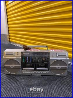 Sharp GF-575ZB Vintage Boombox Dual Cassette Stereo Radio Japan For Parts Repair
