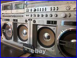 Sharp GF-777 Vintage Cassette Recorder Radio Boombox, Ghettoblaster. Works