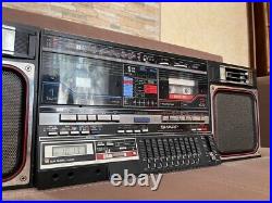 Sharp GF 800 black Vintage Boombox Casette Tape Recorder