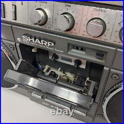 Sharp GF-8787 Boombox Vintage Portable Radio Metal Cassette Tape Player Recorder