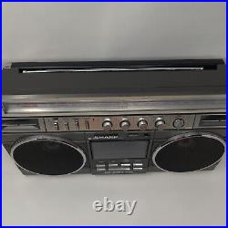 Sharp GF-8787 Boombox Vintage Portable Radio Metal Cassette Tape Player Recorder