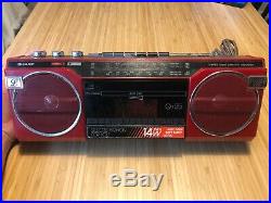 Sharp QT 25 Z(R) Boombox Stereo Radio Cassette Recorder Red Vintage Japan Tested