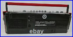 Sharp QT27 Red Stereo Radio Cassette Player Recorder 1985 Retro Boombox Vintage