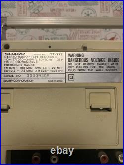 Sharp QT37z White Stereo Radio Tape Recorder 1980 Japan Vintage Rare