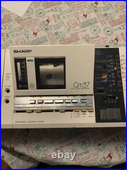 Sharp QT37z White Stereo Radio Tape Recorder 1980 Japan Vintage Rare