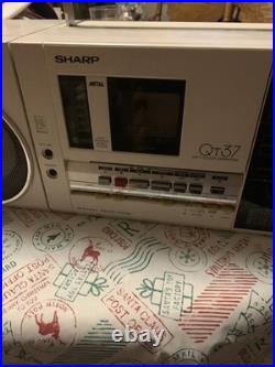 Sharp QT37z White Stereo Radio Tape Recorder 1980 Japan Vintage Rare