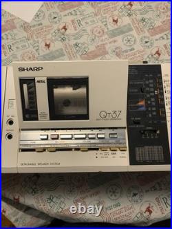 Sharp QT37z White Stereo Radio Tape Recorder 1980 Japan Vintage Rare
