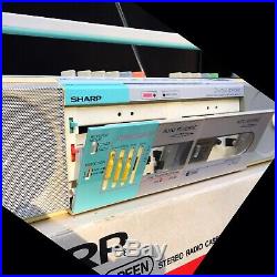 Sharp Stereo Radio Cassette Recorder 80s Pastel Colors Vintage Boombox MIB