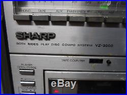 Sharp VZ-3000 Both Sides Play Disc Combo Vintage Record Cassette Stereo Player
