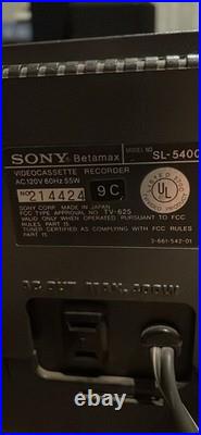 Sony Betamax SL-5400 Vintage Video Cassette Recorder (Beta) Powers On