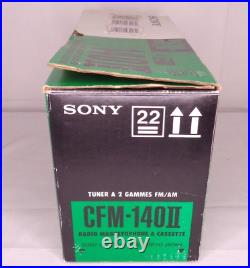 Sony CFM-140II Portable AM/FM Radio Cassette Recorder NEW in Open Box Black Vtg