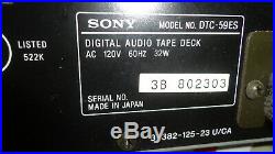 Sony DTC-59ES Vintage DAT Cassette Player & Recorder