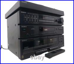 Sony HST-211 Stereo Component System. Dual Cassette Deck + Turntable & Remote