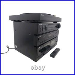 Sony HST-211 Stereo Component System. Dual Cassette Deck + Turntable & Remote