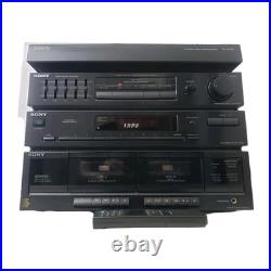 Sony HST-211 Stereo Component System. Dual Cassette Deck + Turntable & Remote