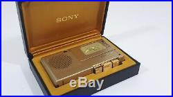 Sony M-9G Gold Microcassette Corder Voice Recorder Complete Collector RARE VTG