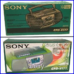 Sony NEW VINTAGE 1998 CD Radio Cassette Recorder Player CFD-V177 Citrus Green