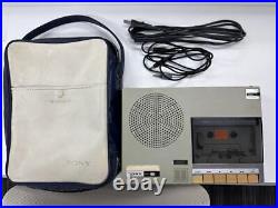 Sony TC-1165 Stereo Cassette Recorder Player Portable with Bag Vintage Rare F/S