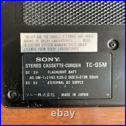 Sony TC-D5M Portable Stereo Cassette Recorder VINTAGE 1980 good condition Used