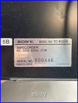 Sony TC-K501R, Vintage Stereo Cassette Player. Very Rare Piece Here