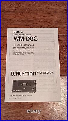 Sony WM-D6C Walkman Vintage Stereo Cassette Player / Recorder, WORKING withbox, etc