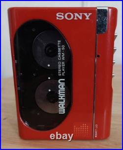 Sony Walkman WM-50 Red Vintage Cassette Player Retro Portable Audio Japan