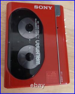 Sony Walkman WM-50 Red Vintage Cassette Player Retro Portable Audio Japan