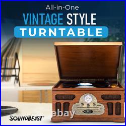 SoundBeast All-in-One Turntable Record Player Bluetooth CD Cassette Tape FM