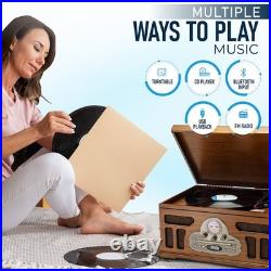 SoundBeast All-in-One Turntable Record Player Bluetooth CD Cassette Tape FM