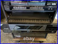 Soundesign 6871 AM/FM Cassette Turntable Stereo Wide Range Speakers, Cabinet VTG