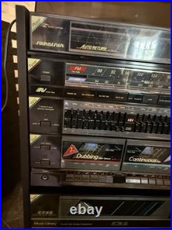 Soundesign 6871 AM/FM Cassette Turntable Stereo Wide Range Speakers, Cabinet VTG