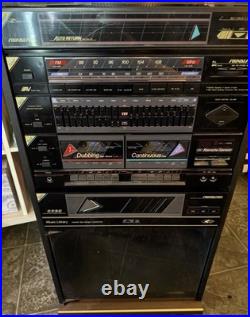 Soundesign 6871 AM/FM Cassette Turntable Stereo Wide Range Speakers, Cabinet VTG