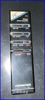 Soundesign 6871 AM/FM Cassette Turntable Stereo Wide Range Speakers, Cabinet VTG