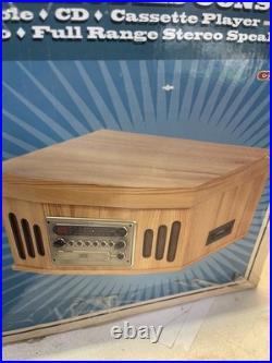 Sunset Melodies Console Classic Csl-1 Turntable CD Cassette Radio Speakers Vint