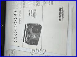 Superscope CRS-2200 Marantz Boombox AM/FM Stereo Cassette Recorder Vintage 1970s