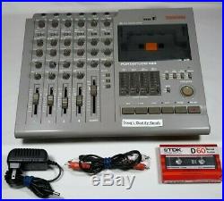 TASCAM 424 Portastudio Vintage 4 Track Recorder With PS and New Cassette. TESTED