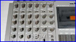 TASCAM 424 Portastudio Vintage 4 Track Recorder With PS and New Cassette. TESTED