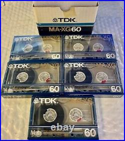 TDK MA-XG 60 Blank Vintage Metal Audio Cassette Original Box Sealed 5-Pack