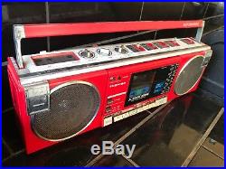 TOSHIBA RT SF5 Retro Red Boombox Vintage Radio Cassette Recorder