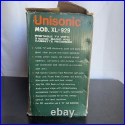 Unisonic XL- 929 Portable Television TV Radio Cassette Recorder Deck Vintage TV Unisonic XL- 929 Portable Television TV Radio Cassette Recorder Deck Vintage TV