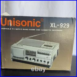 Unisonic XL- 929 Portable Television TV Radio Cassette Recorder Deck Vintage TV Unisonic XL- 929 Portable Television TV Radio Cassette Recorder Deck Vintage TV