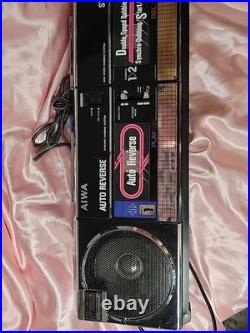 VERY RARE Vintage AIWA CS-W660 Stereo Dual Cassette Recorder Boombox Tested READ
