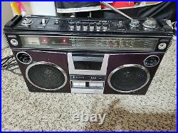 VINTAGE 80s 1980 SANYO STEREO RADIO CASSETTE RECORDER BOOMBOX M 4500K, FOR REPEAR