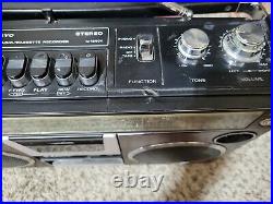 VINTAGE 80s 1980 SANYO STEREO RADIO CASSETTE RECORDER BOOMBOX M 4500K, FOR REPEAR