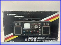 VINTAGE General Sound GS-280 BOOMBOX TV/Radio/Dual-Cassette Rec NEW OLD STOCK