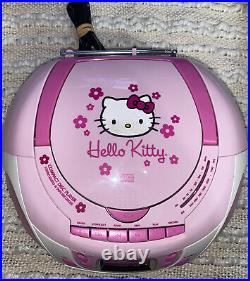 VINTAGE Hello Kitty CD/Cassette Player Boombox Stereo Radio Tape Recorder AM/FM